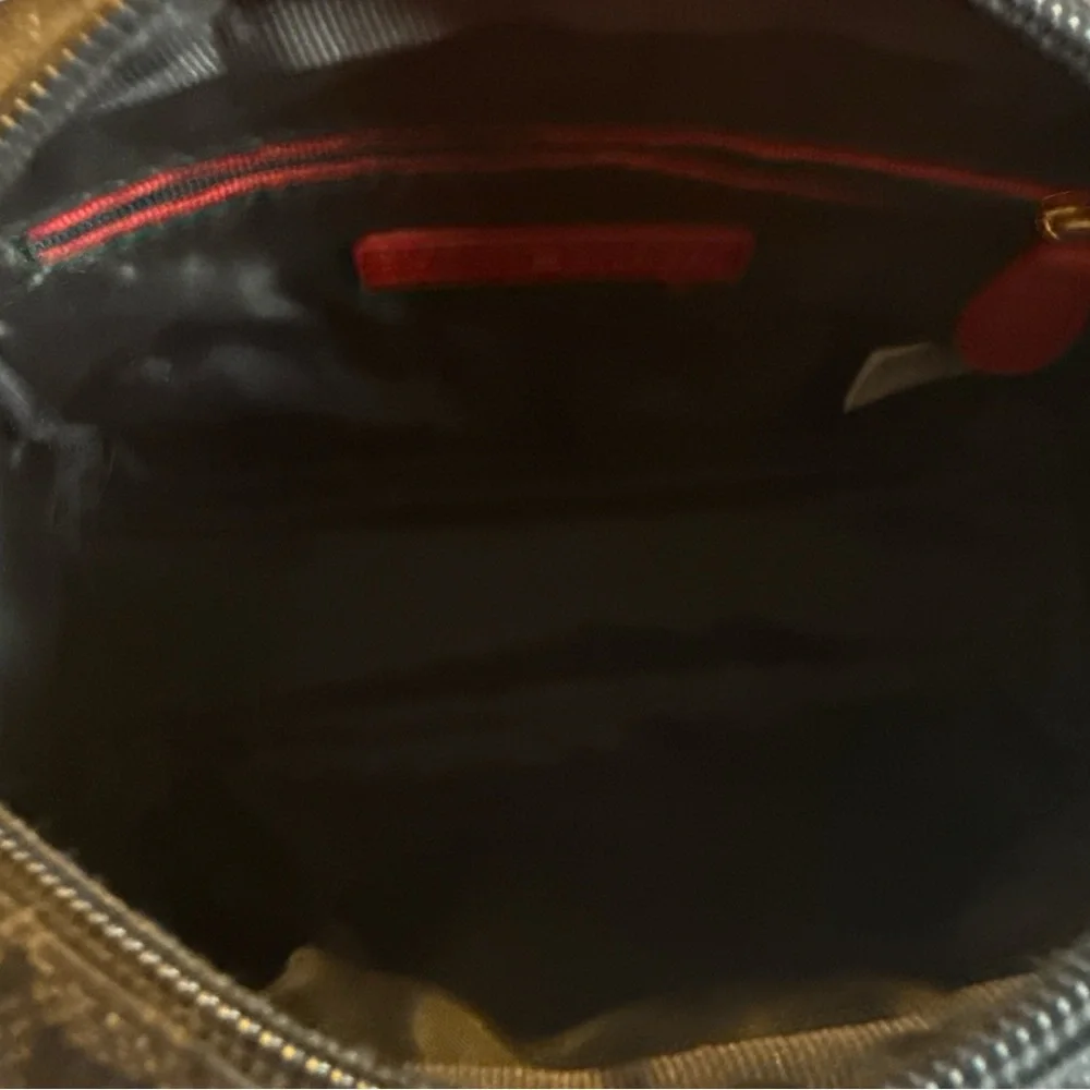 Tommy Hilfiger Dark Navy Monogram Crossbody Bag Adjustable Strap Gold Hardware - Picture 14 of 14